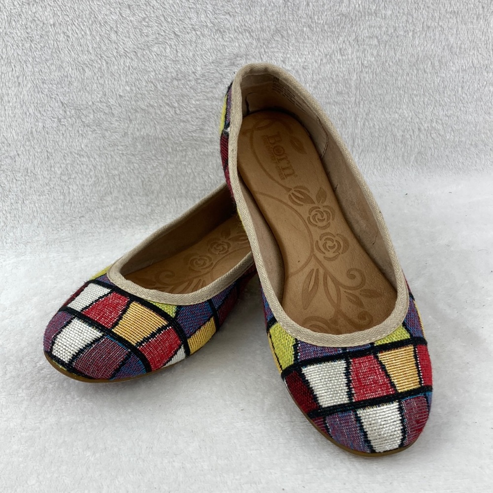 Born Women’s Fabric Color Block Flats sz 7